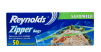 REYNOLDS ZIPPER BAGS STORAGE SANDWICH 50U