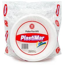 PLASTIMAR PLATO DE FOAM N8 (20U)