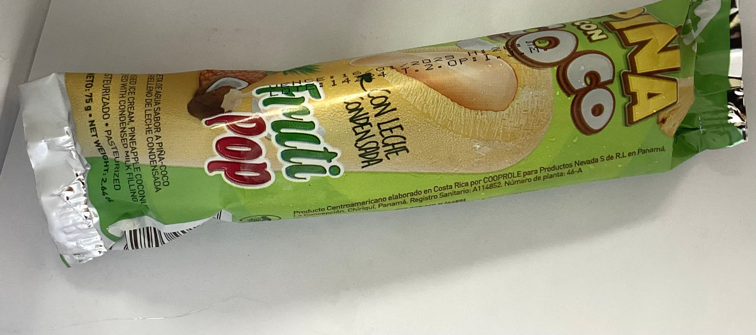 NEVADA PALETA PINA COCO CON LECHE CONDENSADA 75GR