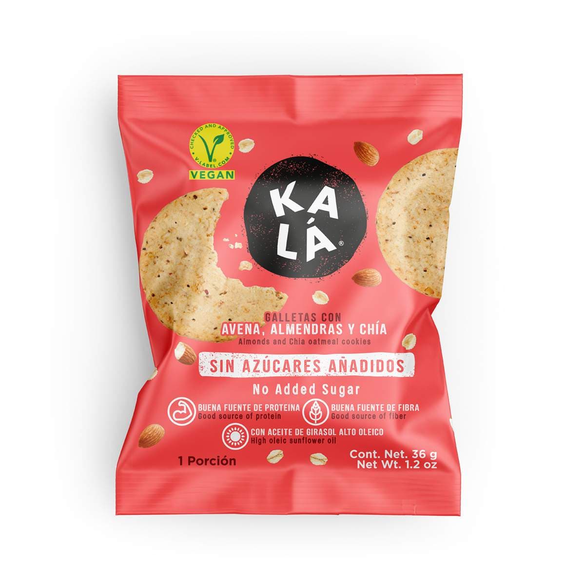 KALA GALLETA DE AVENA CON ALMENDRAS Y CHIA 36G