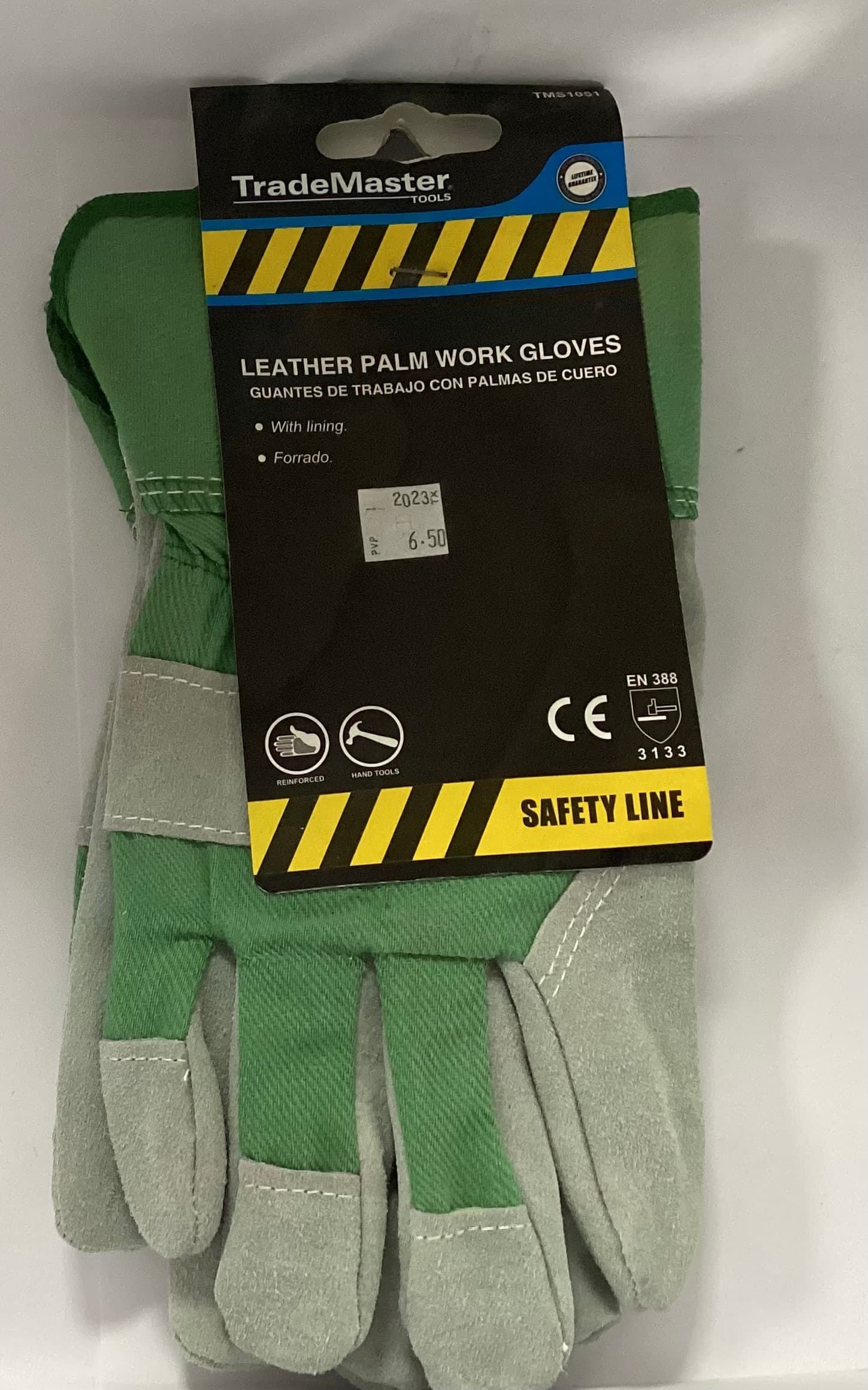 TRADEMASTER GUANTES DE TRABAJO CUERO TELA