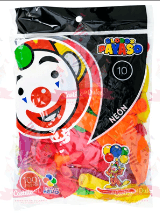 GLOBOS PAYASO NEON SURTIDO 12PZ