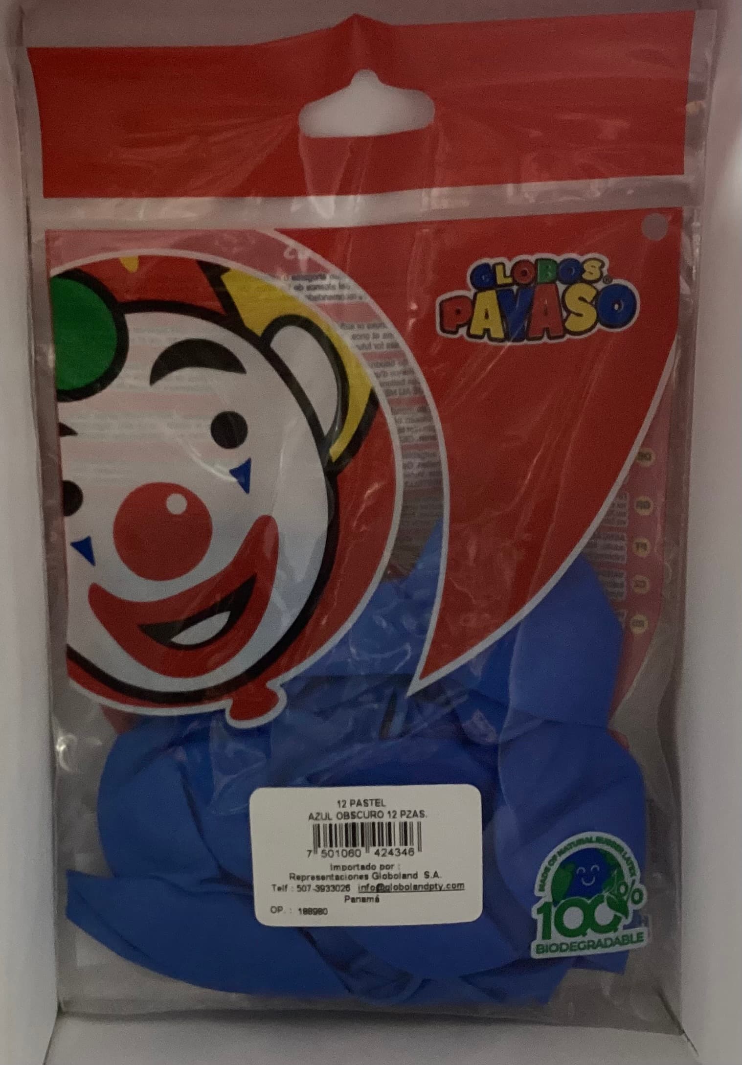GLOBOS PAYASO AZUL 12PZ