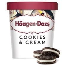HAAGEN DAZS COOKIES AND CREAM ICE CREAM 16 OZ