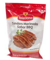 TOLEDANO TENDER DE POLLO SABOR BBQ 3LB