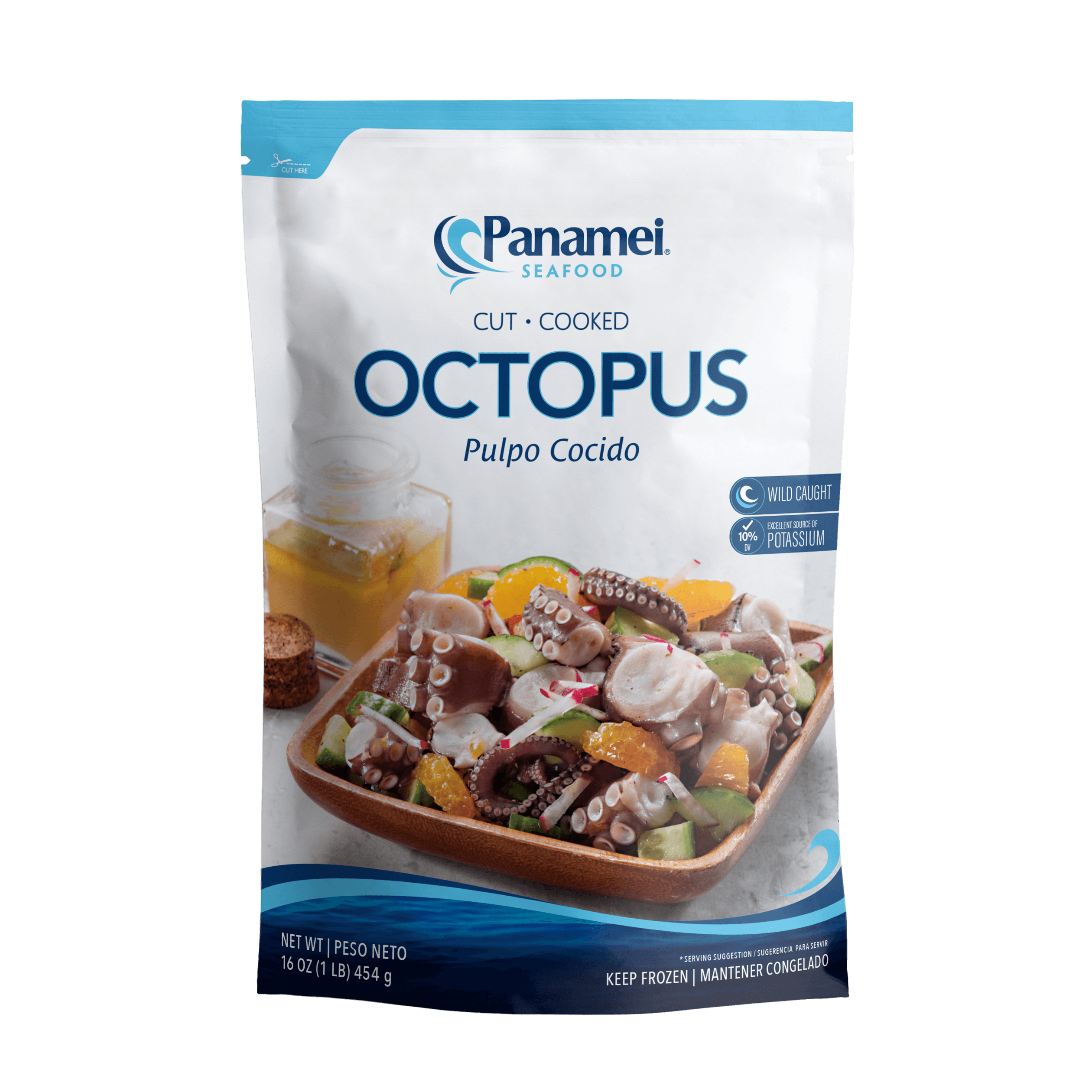 PANAMEI PULPO COCIDO CORTADO EN PIEZAS 454 GR