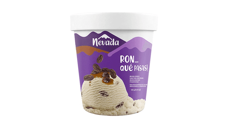 NEVADA HELADO RON CON PASAS 1/2 GALON
