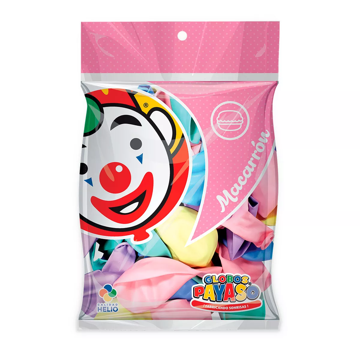 GLOBOS PAYASO MACARON SURTIDO 12PZ