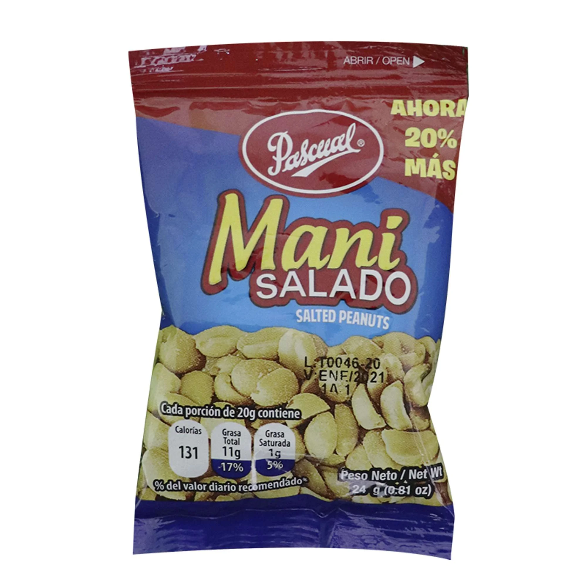 MANI SALADO BOL 24X20GR