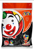 GLOBOS PAYASO NEGRO 12PZ