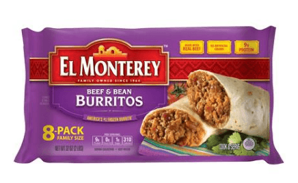 EL MONTEREY BURRITOS DE RES Y FRIJOL 8 U 113G