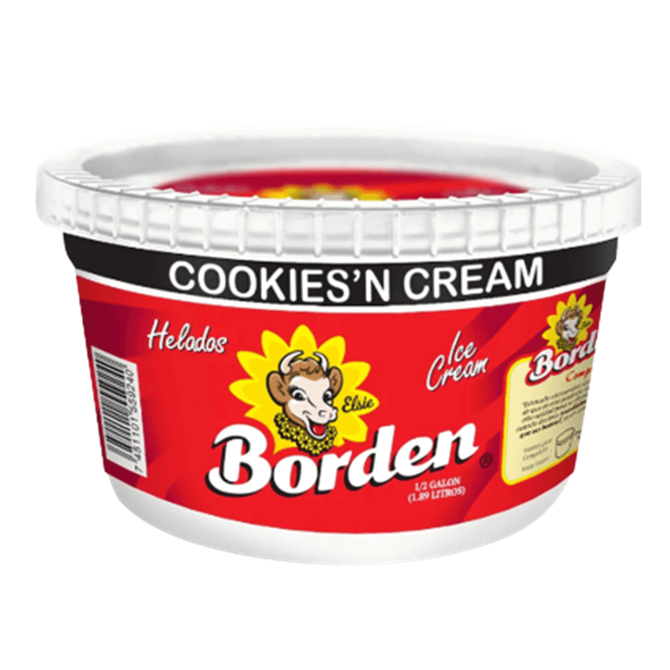 BORDEN HELADO COOKIES AND CREAM 1/4 GALON