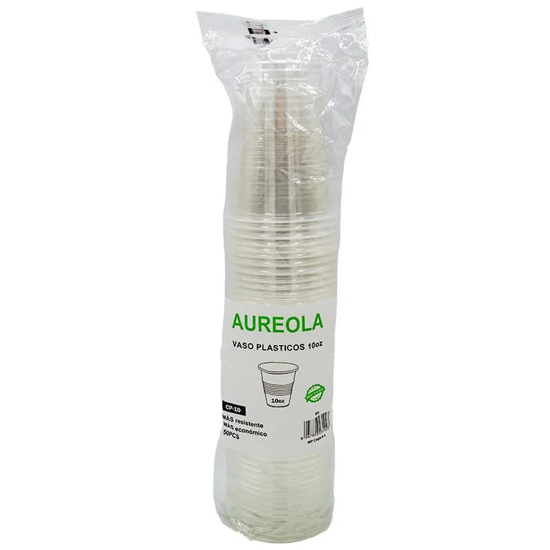 AUREOLA VASOS TRANSPARENTES 10oz 10U