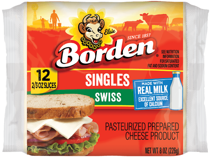 BORDEN SINGLE SWISS 8OZ