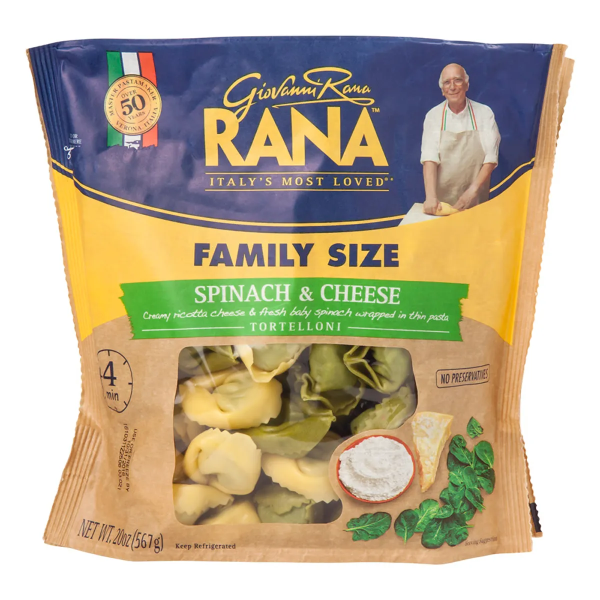 RANA TORTELLONI DE ESPINACA CON QUESO 20 OZ