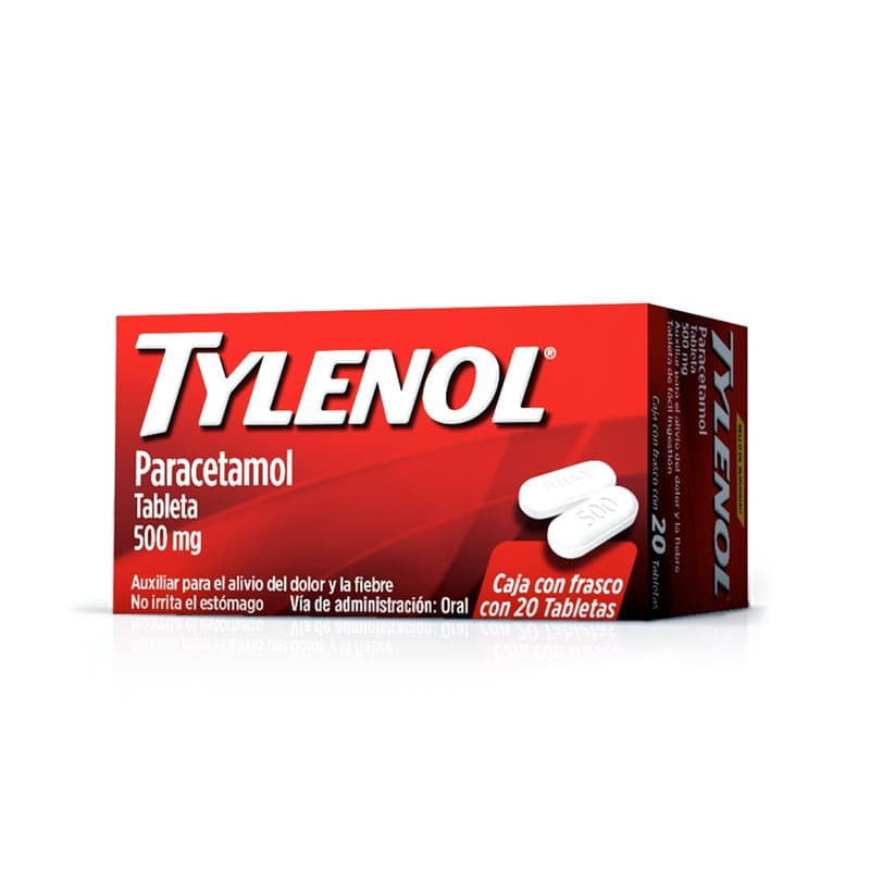 TYLENOL FRASCO 20 TABLETAS 500MG
