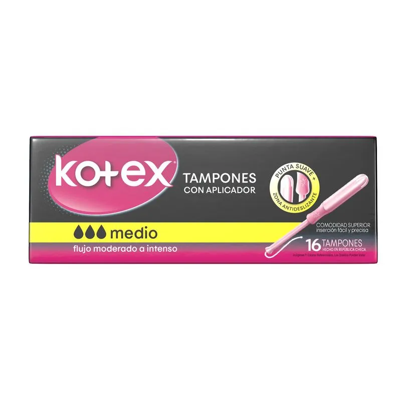 KOTEX TAMPONES CON APLICADOR MEDIO