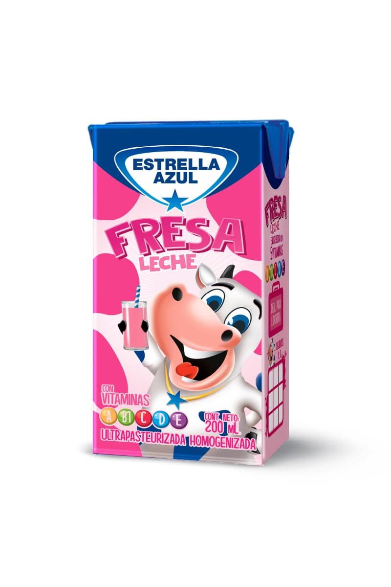 ESTRELLA AZUL LECHE SABORIZADA FRESA 200ML