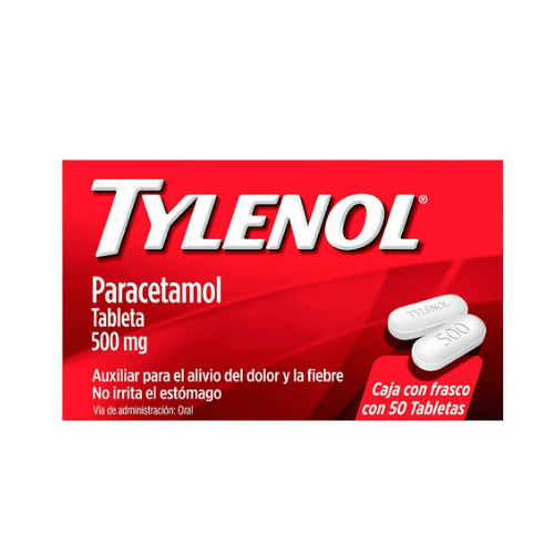 TYLENOL FRASCO 50 TABLETAS 500MG